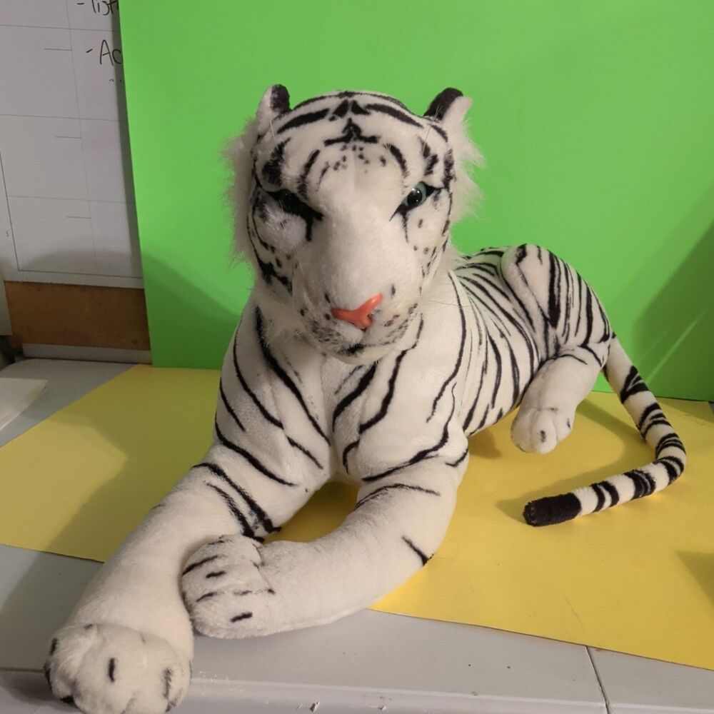 Melissa & Doug Giant Siberian White Tiger Plush Stuffed Animal Jumbo Lifelike
